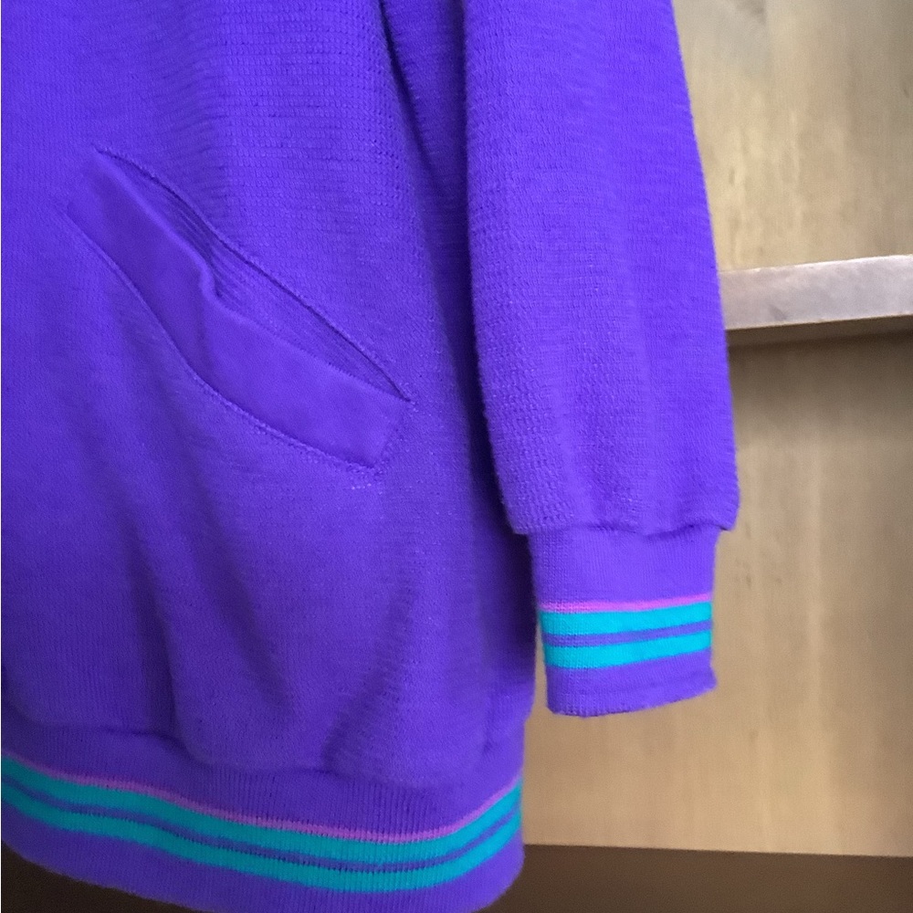 Vintage Jantzen Cardigan Sweater Size XL Purple 90s Retro Preppy Button Up - Picture 5 of 13